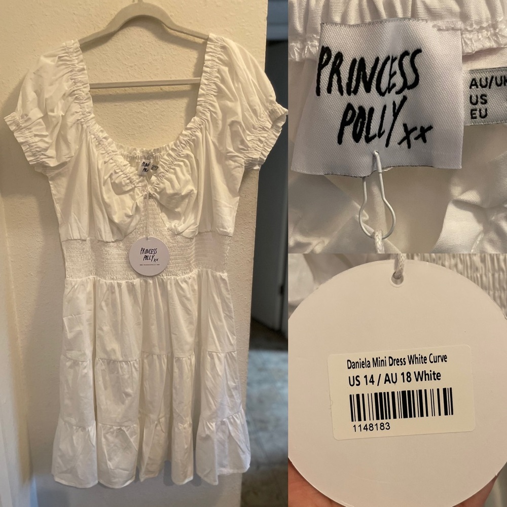 NWT XL Princess Polly Daniela mini dress white